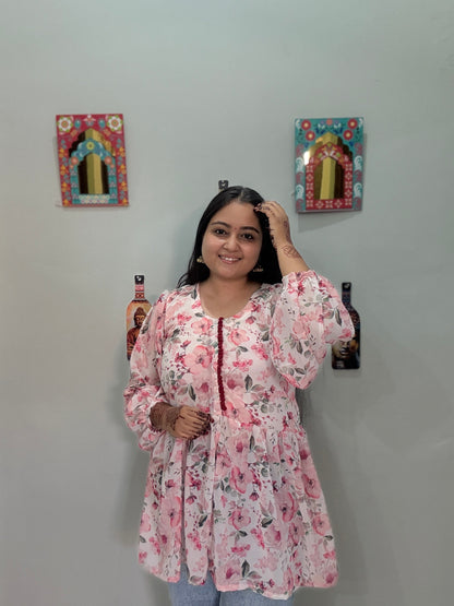 Gulabi Nazakat tunic