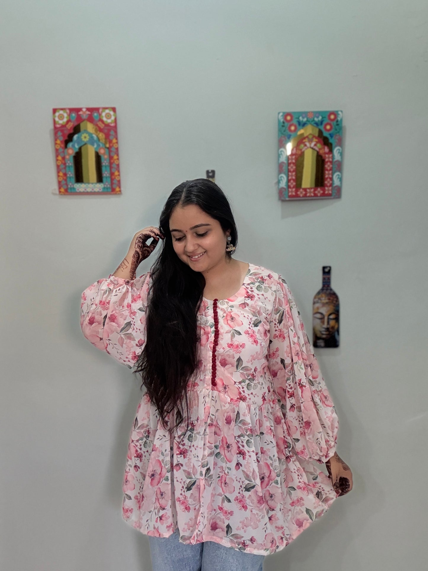 Gulabi Nazakat tunic